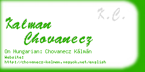 kalman chovanecz business card